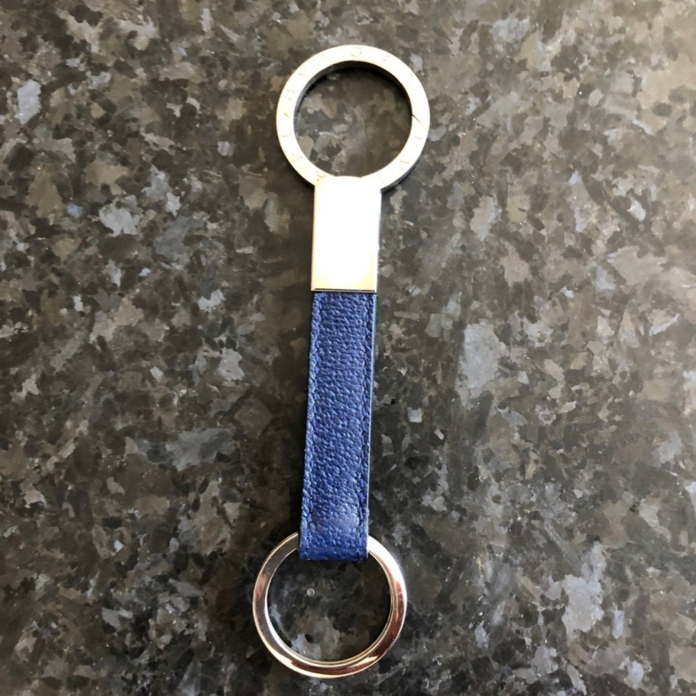 Bvlgari Bulgari Man Leather Keyring - Blue